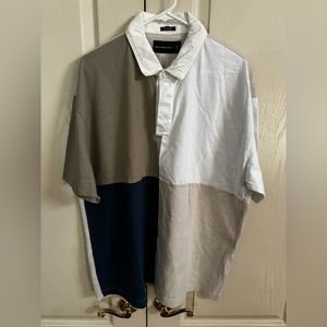 Men’s Abercrombie & Fitch short sleeve color block oversized fit polo - XL